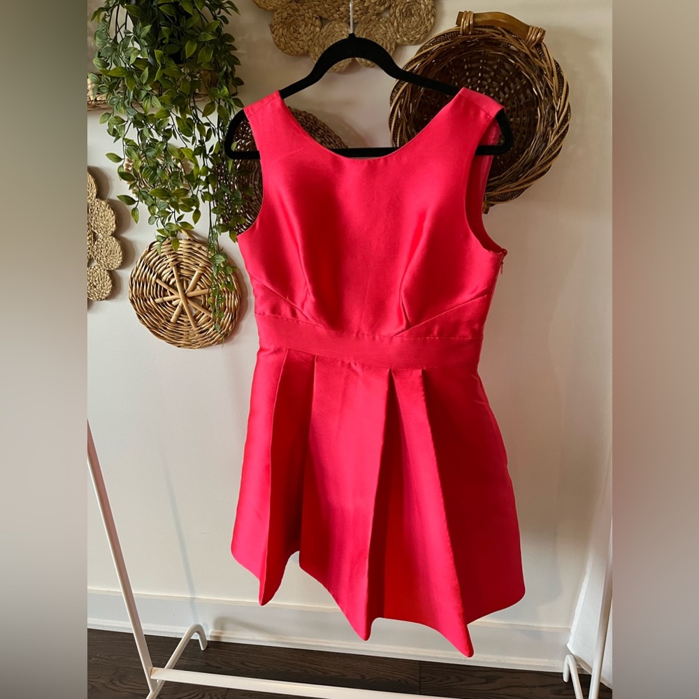 kate spade Sleeveless Fit-and-Flare Dress in Bright Pink